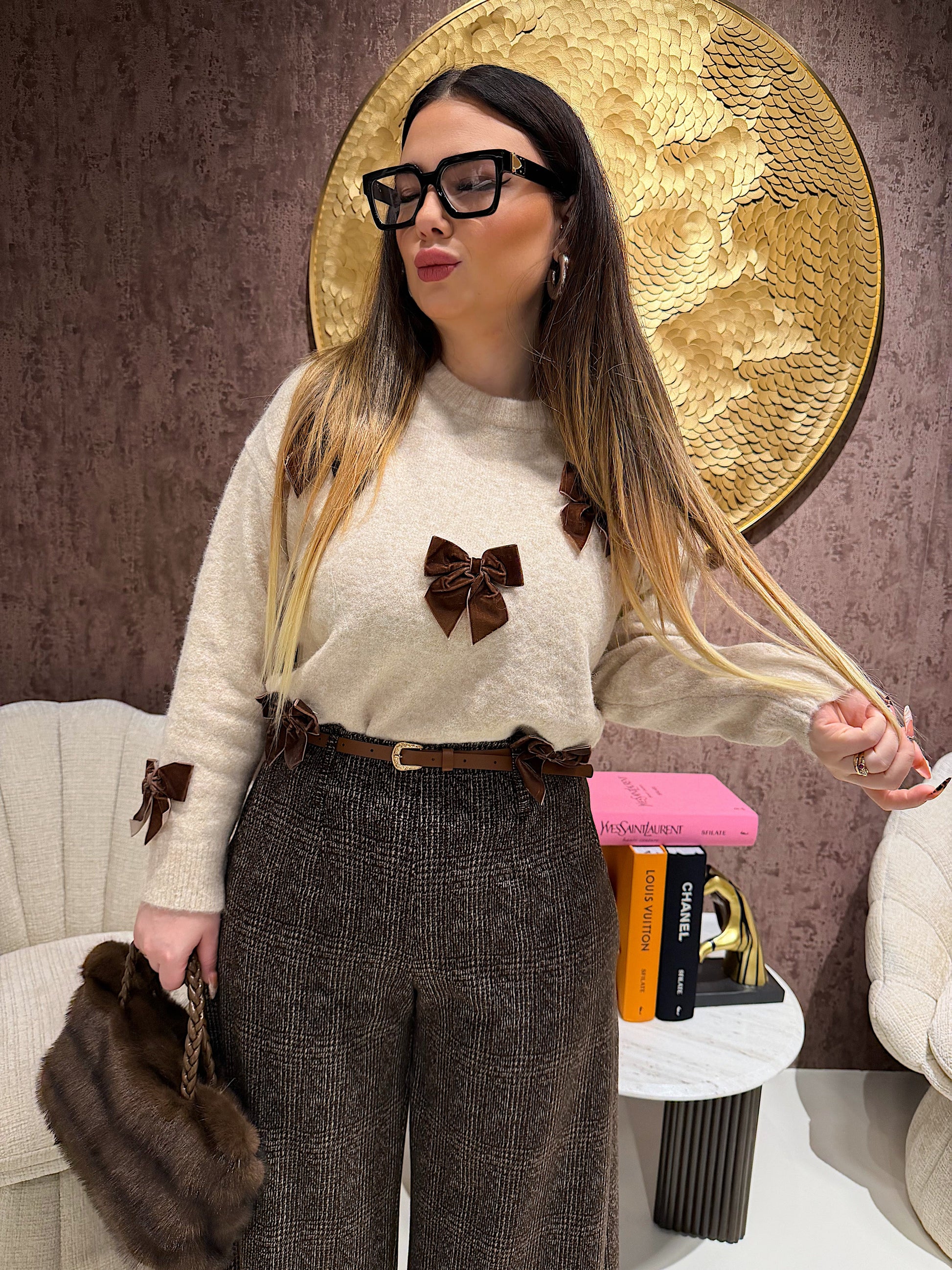 Maglione con fiocchi
