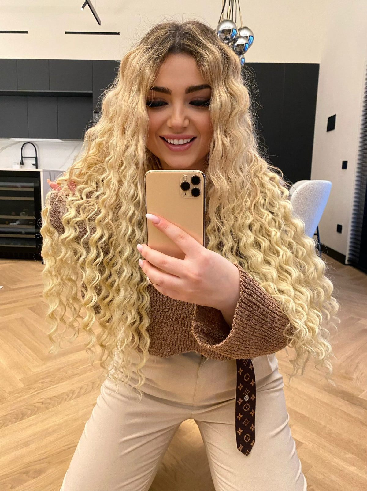 Clip Extension Riccia Biondo platino