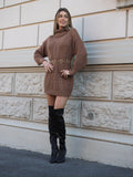 Abito in maglia choco con trecce