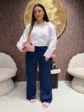 Pantalone satin con elastico