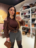 Short in panno con cintura