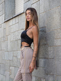 Body nero sgambato con gioiello