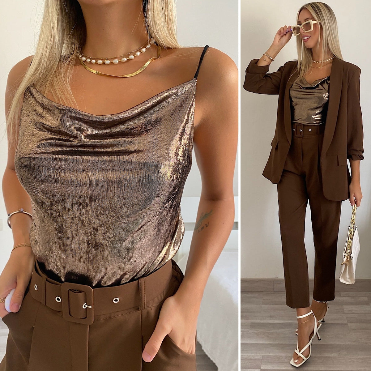 Top con scollo choco