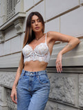Bralette in pizzo bianca
