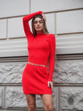 Abito in maglia rosso