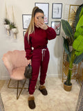 Set tuta sportiva felpa e pantatuta burgundy