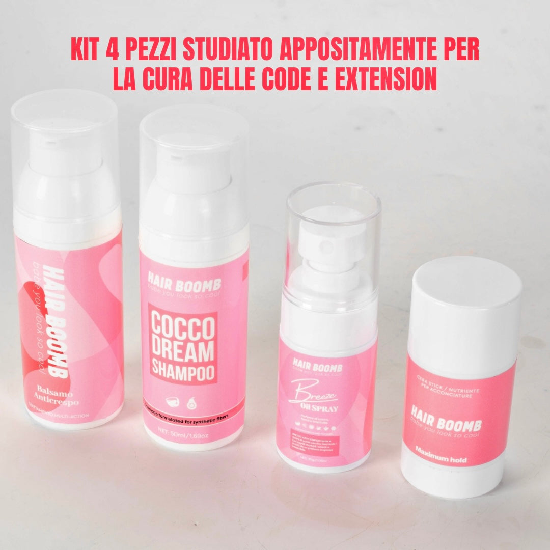 Kit 4 pezzi mini size per la cura delle extension
