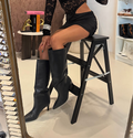 Stivale gambale alto con tacco