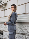 Blazer grigio con cintura