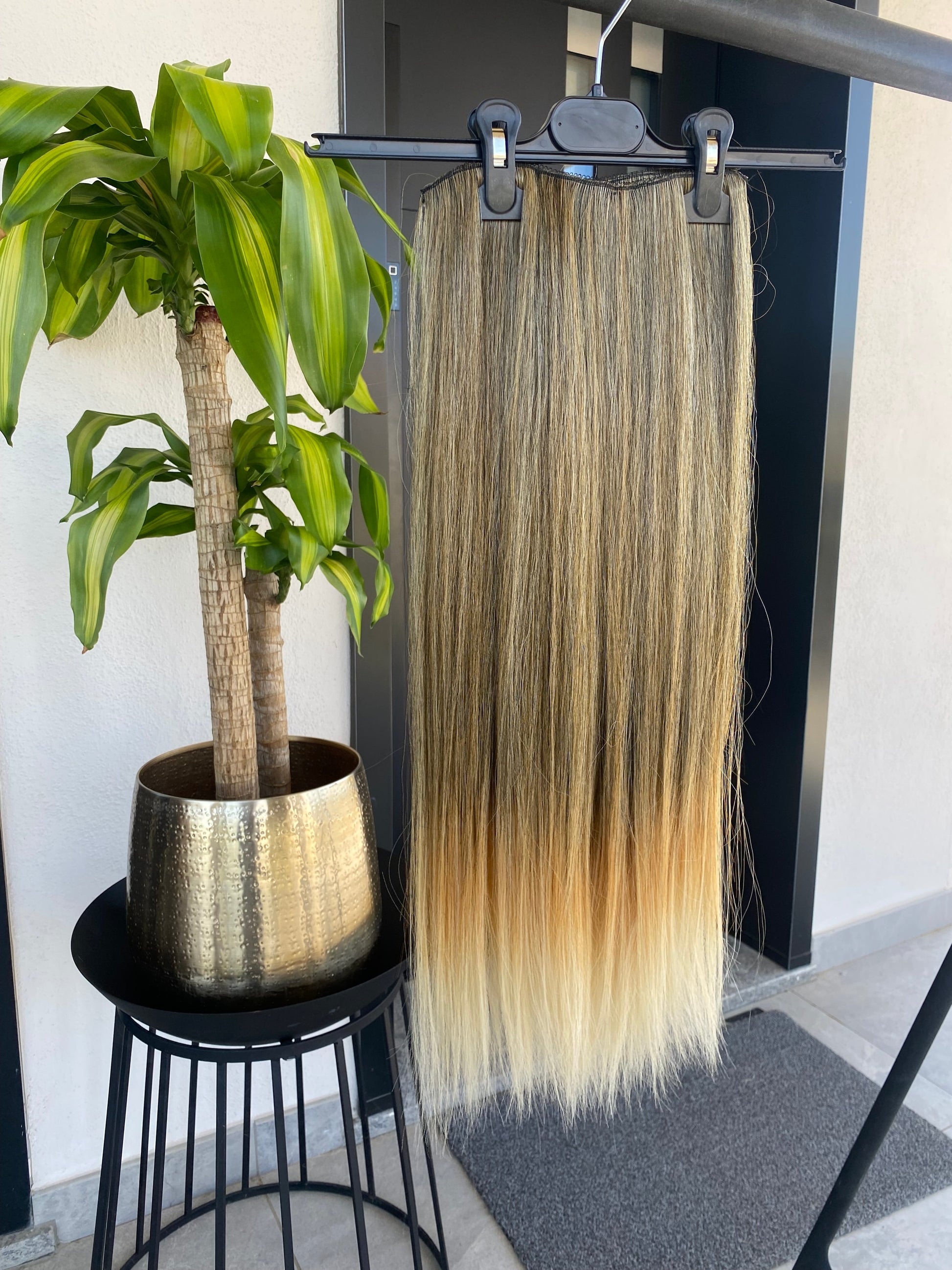 Extension 7 clip biondo Degradè liscio 60 cm