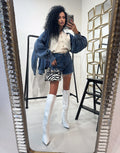 Maglioncino con dettaglio in denim