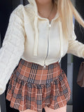 Set cardigan più top panna