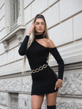Abito in maglia con spacco