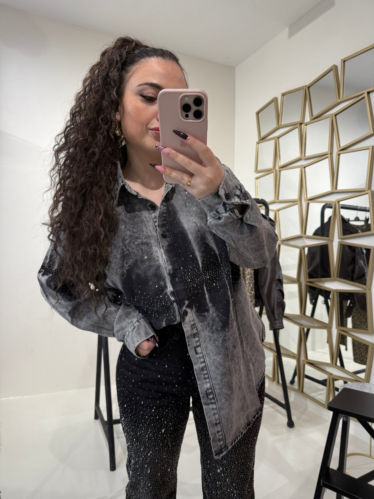 Jeans con strass 3 colori