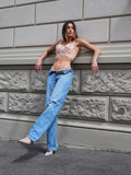 Set Bralette e slip rosa a fiori