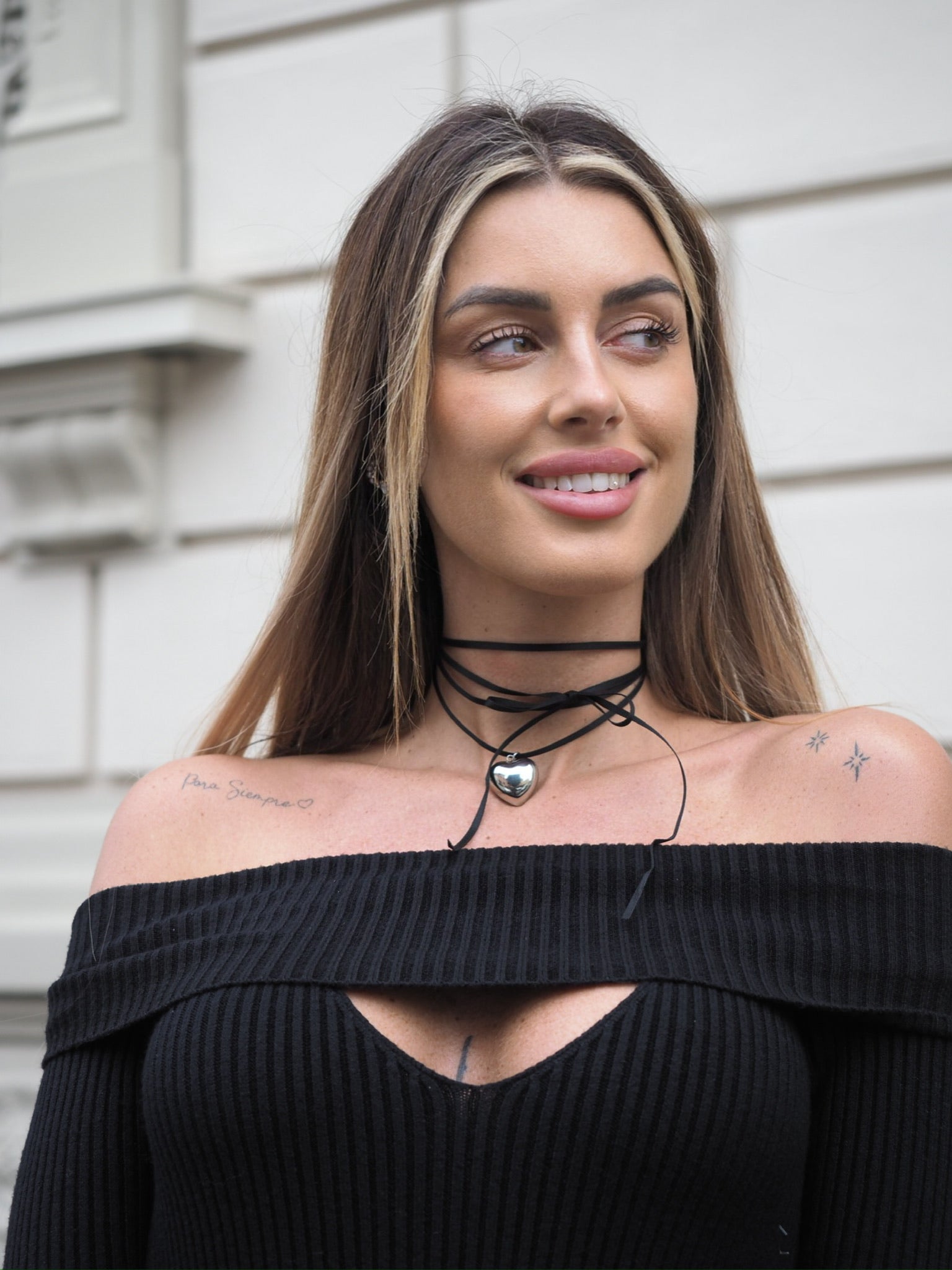 Collana con laccio e cuore