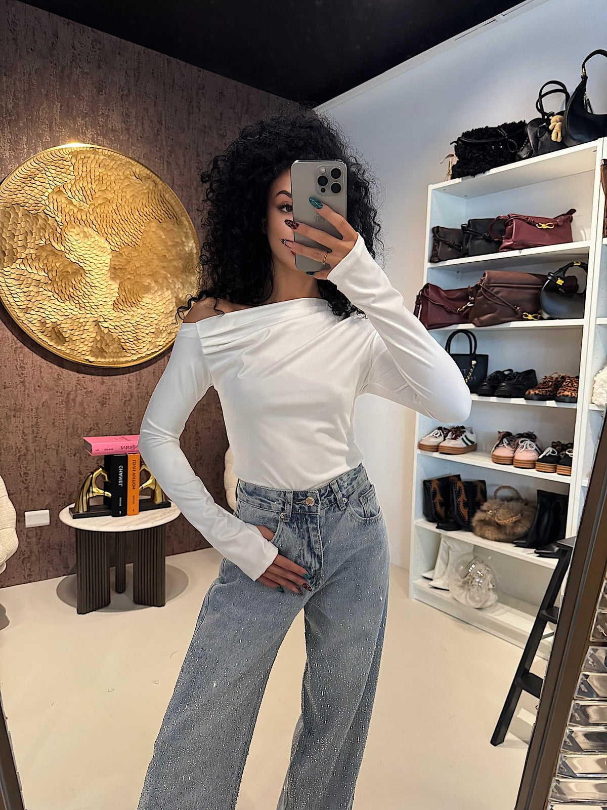 Blusa monospalla drappeggiata