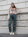 Cargo maxi con tasconi jeans macchiato