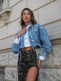 Giacca in jeans con strass