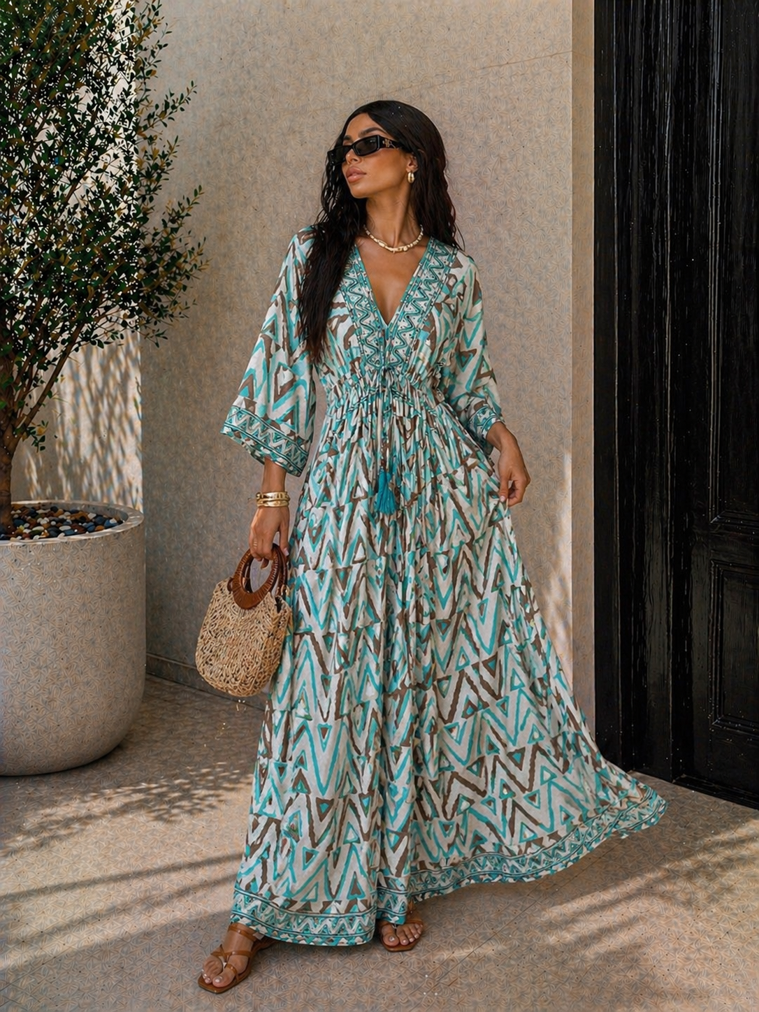 Abito Boho Chic Sahara in seta