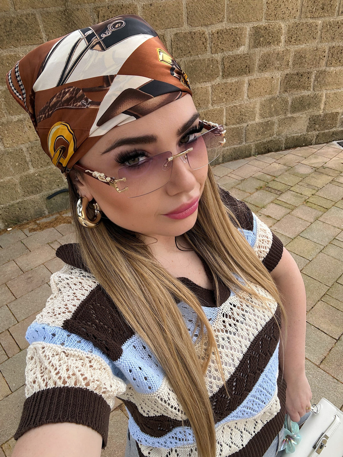 Maglia traforata Brown