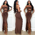 Abito a fascia choco con rouches