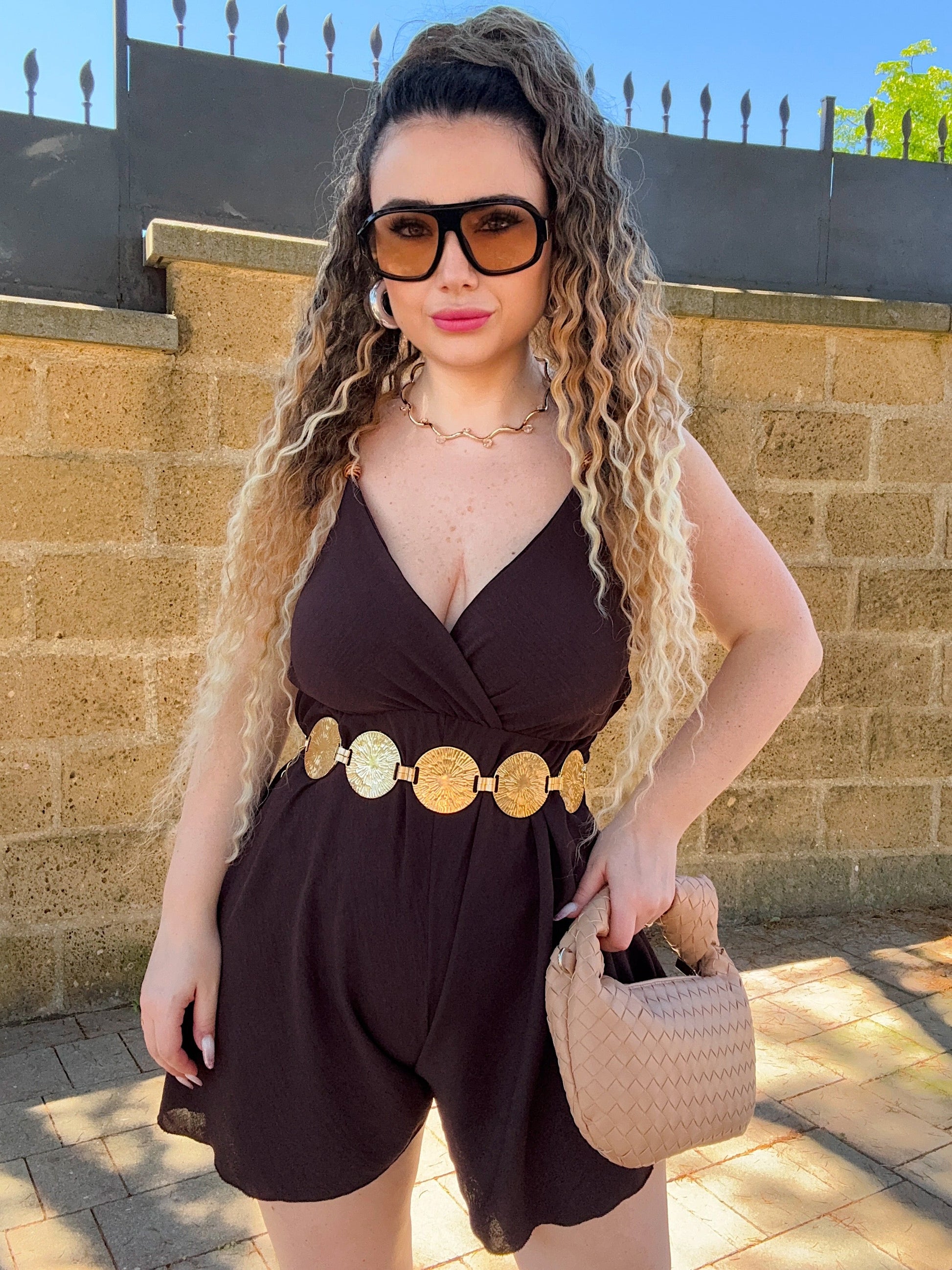 Collana oro con strass