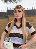 Maglia traforata Brown