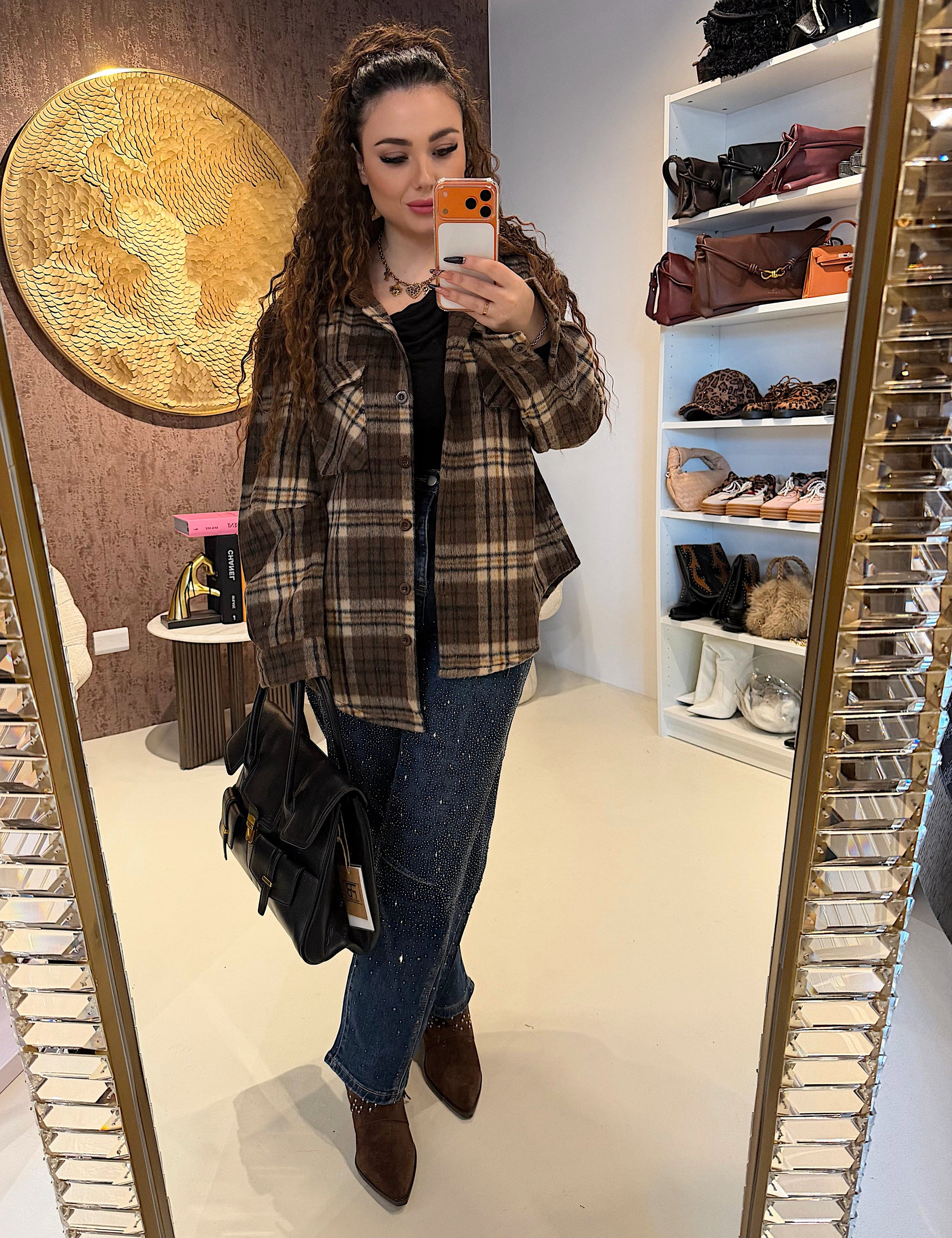 Camicia Oversize in Flanella a Quadri