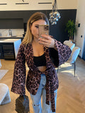 Giacca animalier con cintura