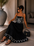 Abito lungo boho chic ricamato
