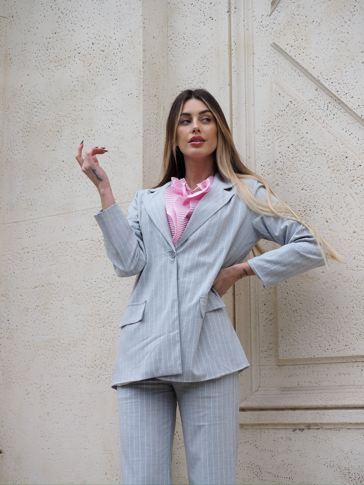 Completo gessato grigio