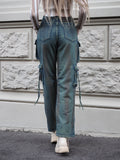 Cargo maxi con tasconi jeans macchiato