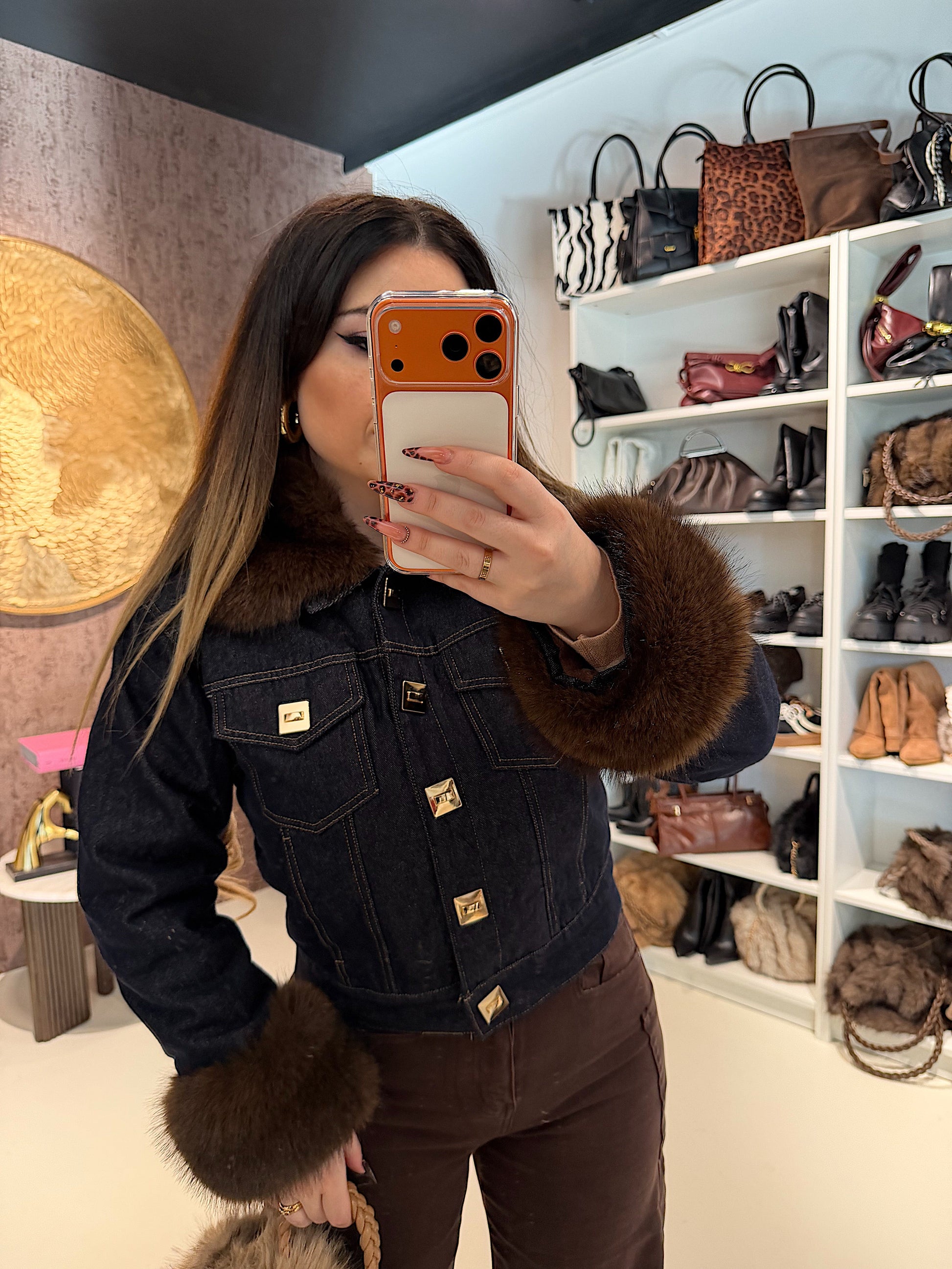 Giacca Denim Luxury Fur