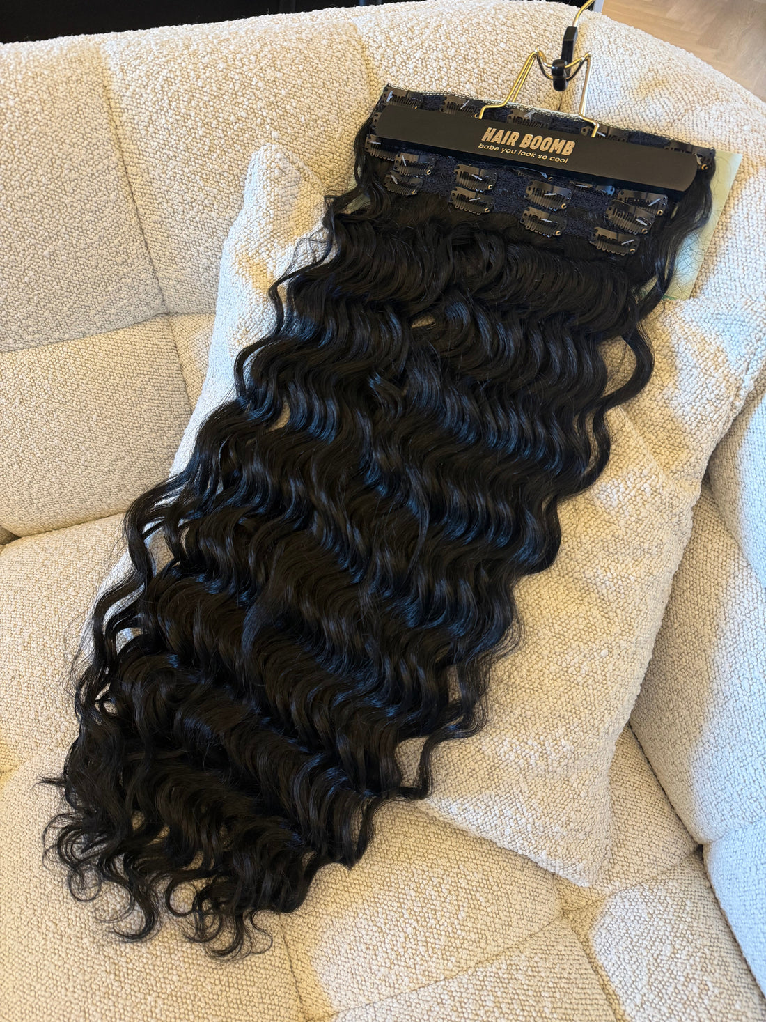 7 fasce onde morbide con clip nero