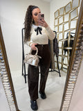 Pantalone con strass choco