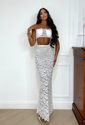 Completo top e gonna in pizzo bianco