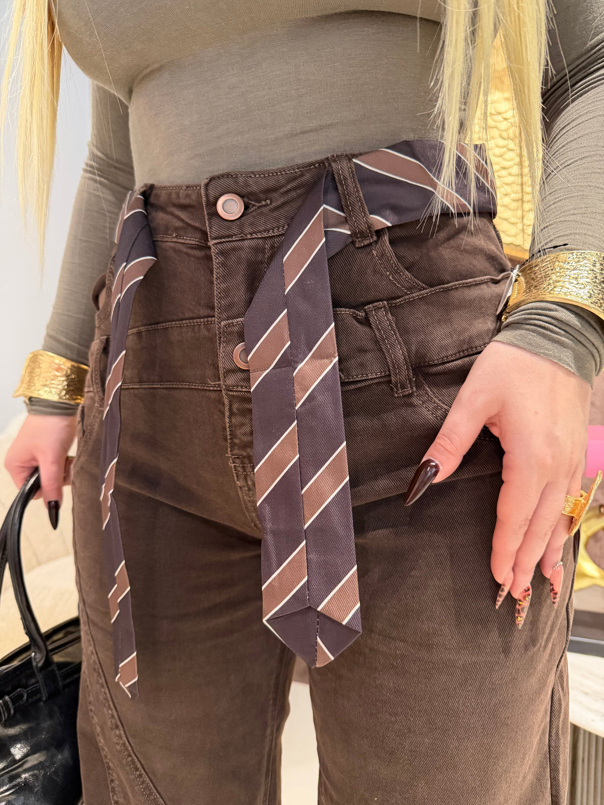 Jeans Oxford Tie con cintura