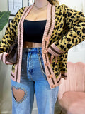 Cardigan animalier rosa