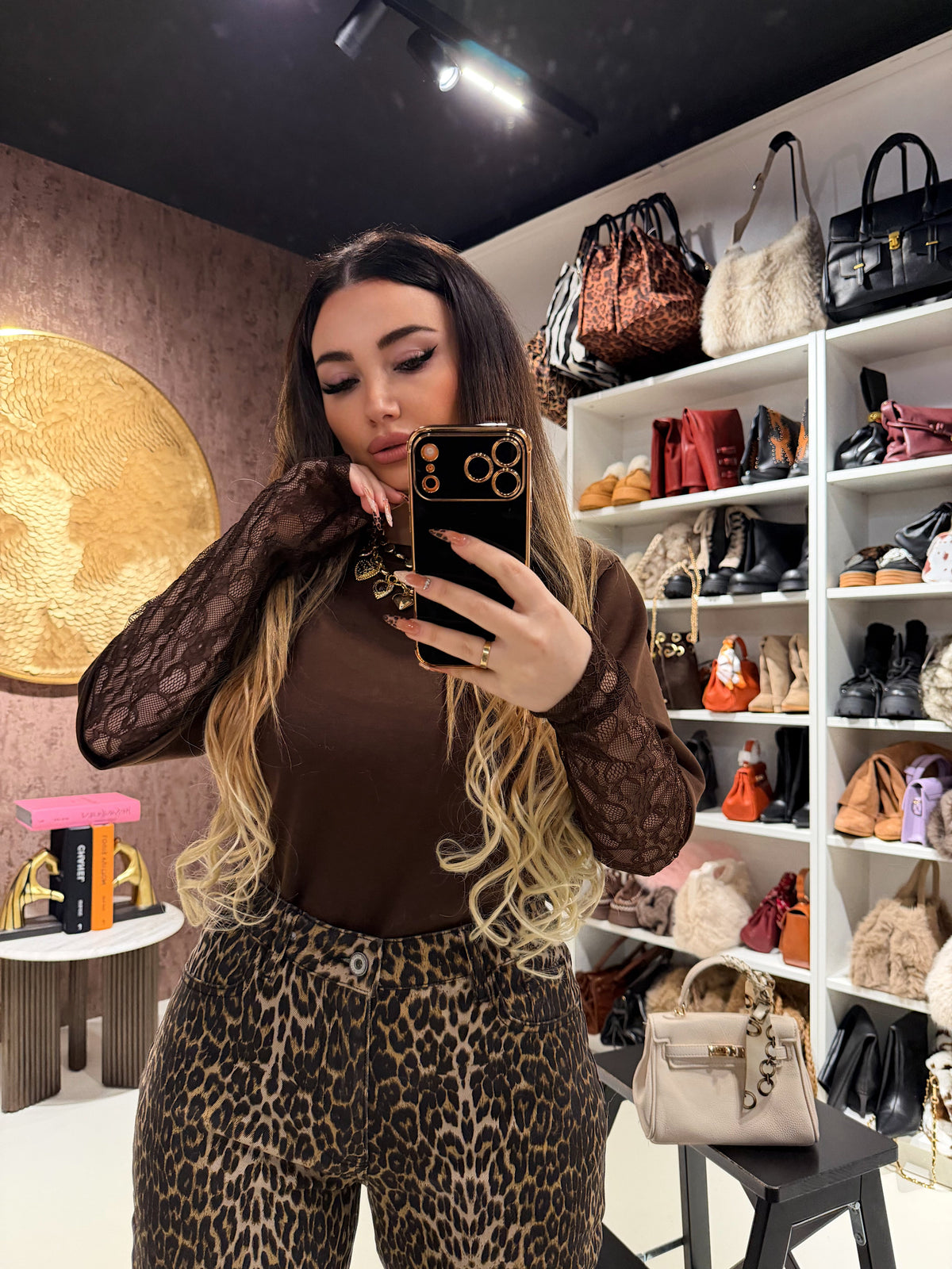 Maglia con maniche in pizzo
