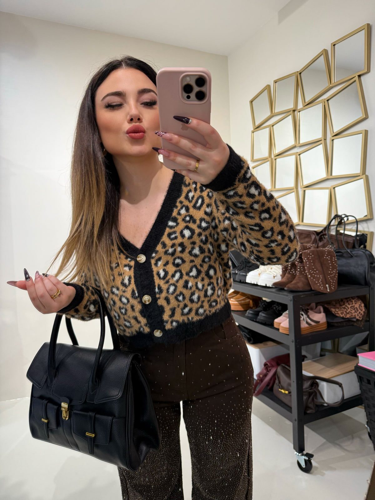 Cardigan maculato