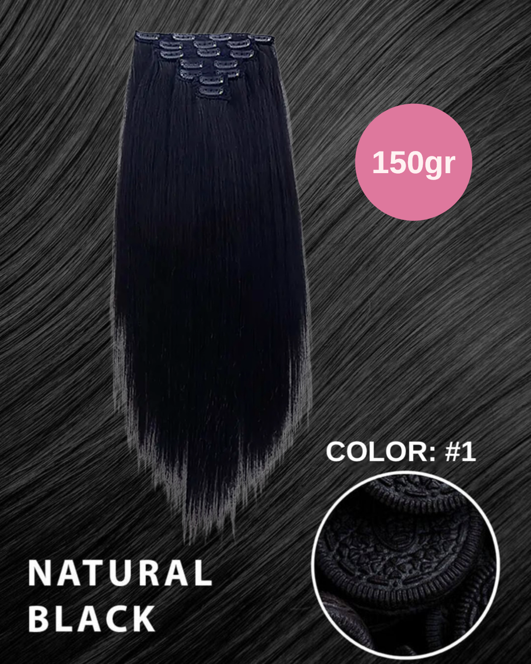 Extension 150gr lisce 7 clip vari colori