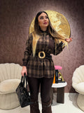 Camicia check marrone