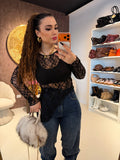 Maglia in pizzo obliqua