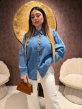 Camicia in jeans con spille