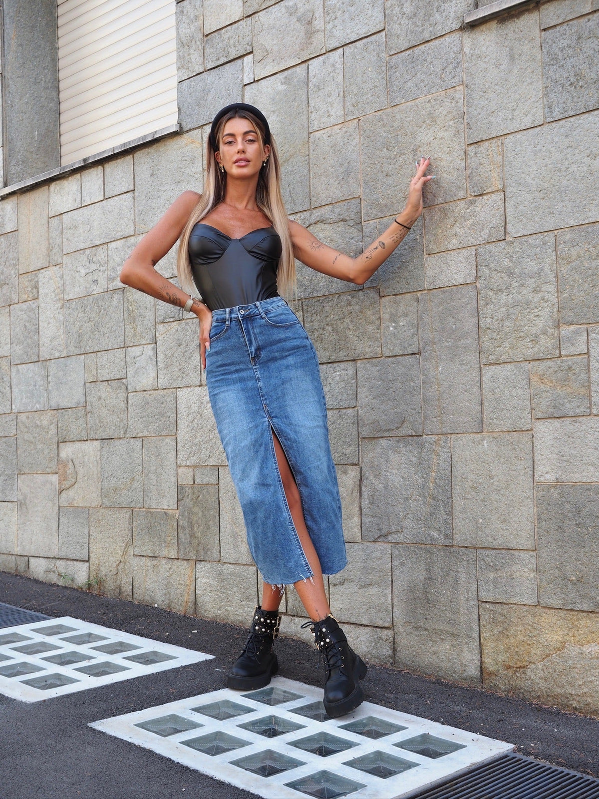 Gonna midi in jeans