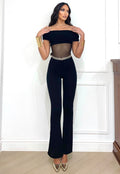 Tuta con trasparenza nera e push up