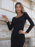 Abito lungo schiena incrociata nero