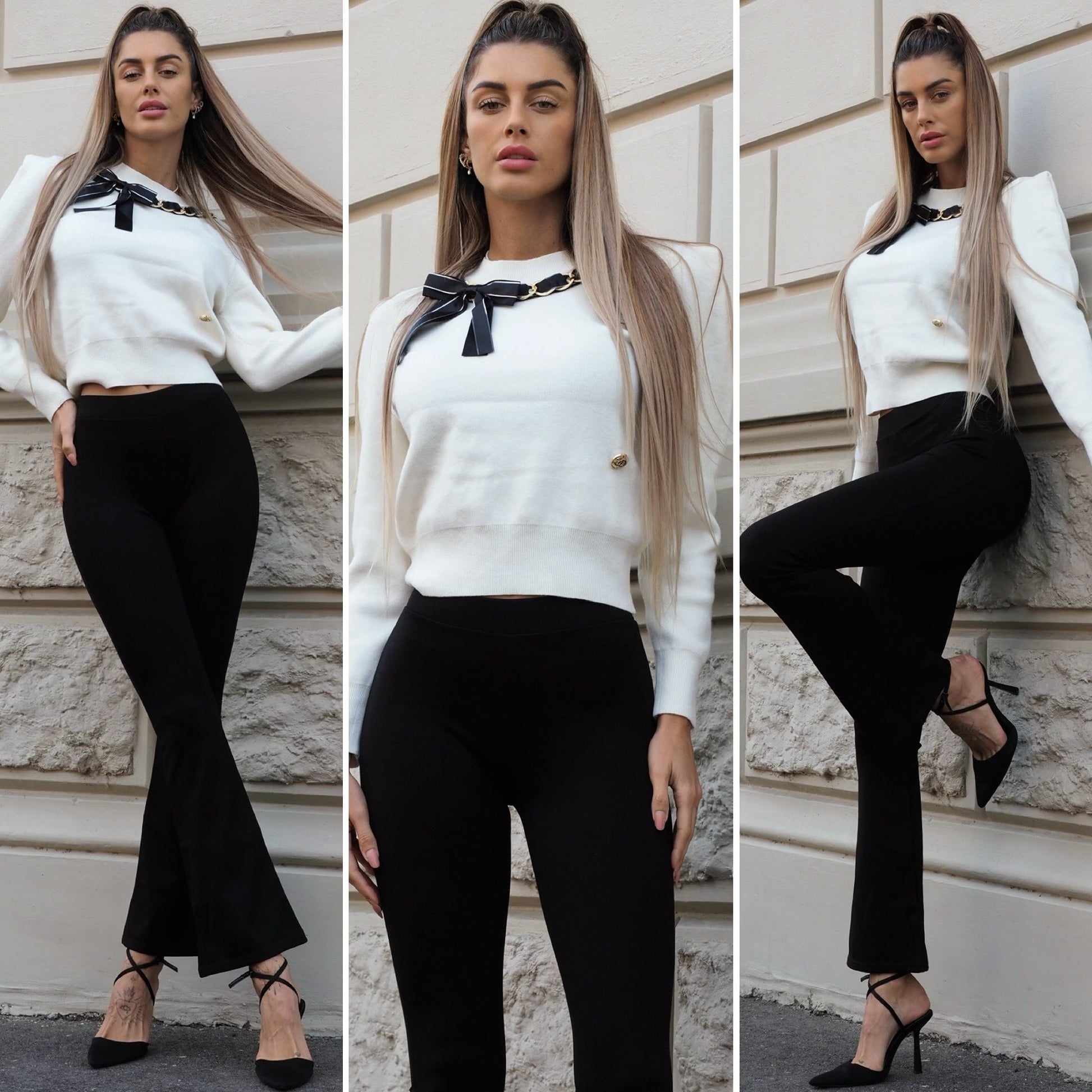 Pantalone a zampa nero