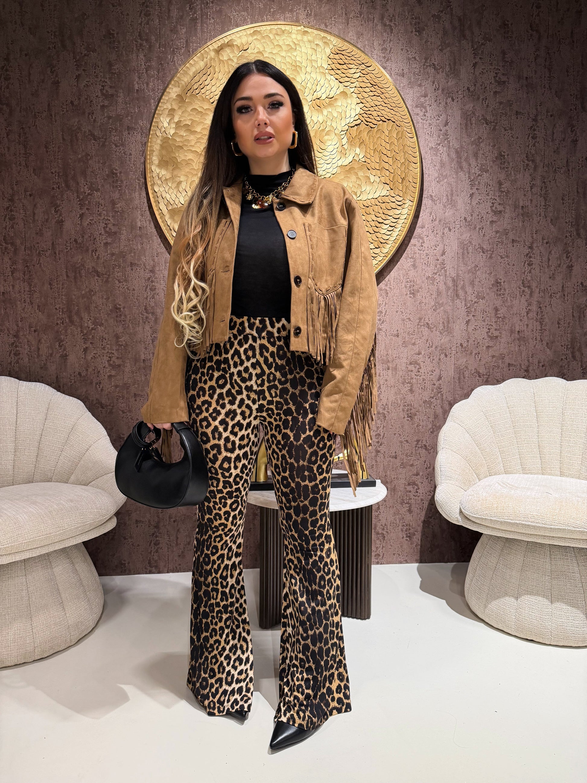 Pantalone a zampa animalier